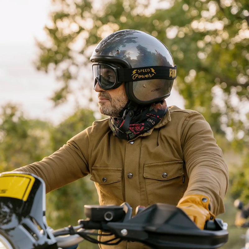 DMD Otwarty kask motocyklowy Retro Metallic