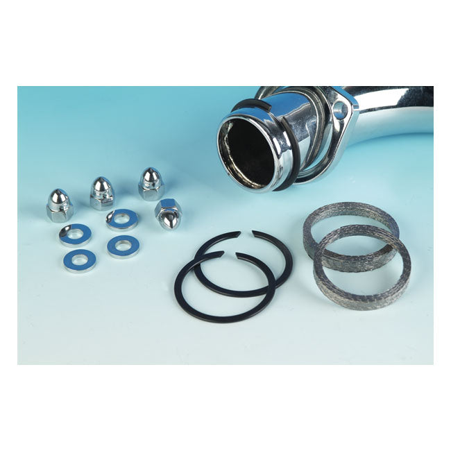 James Early Style Exhaust Gasket & Mount Kit for Harley 84-25 Big Twin / Wire/graphite gaskets with acorn nuts  - Customhoj