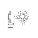 JT Sprockets Front Sprocket Aprilia 1000 RSV Mille R, Factory 04-09 JT Front Sprocket for Aprilia Customhoj