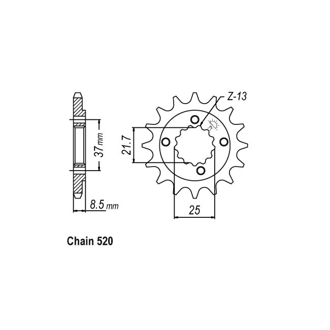 JT Sprockets Front Sprocket Honda XR600RM T/M RY 91-00 JT Front Sprocket for Honda Customhoj