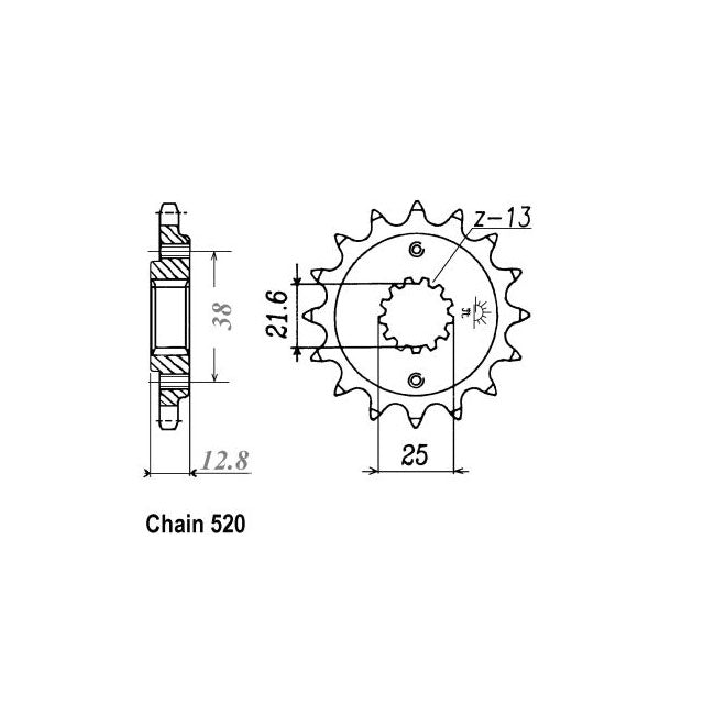 JT Sprockets Front Sprocket Kawasaki KLX650R A1/A3, D1 93-96 JT Front Sprocket for Kawasaki Customhoj