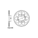 JT Sprockets Rear Sprocket Honda CB750 F11-N (CB Seven Fifty) 92-01 JT Rear Sprocket for Honda Customhoj