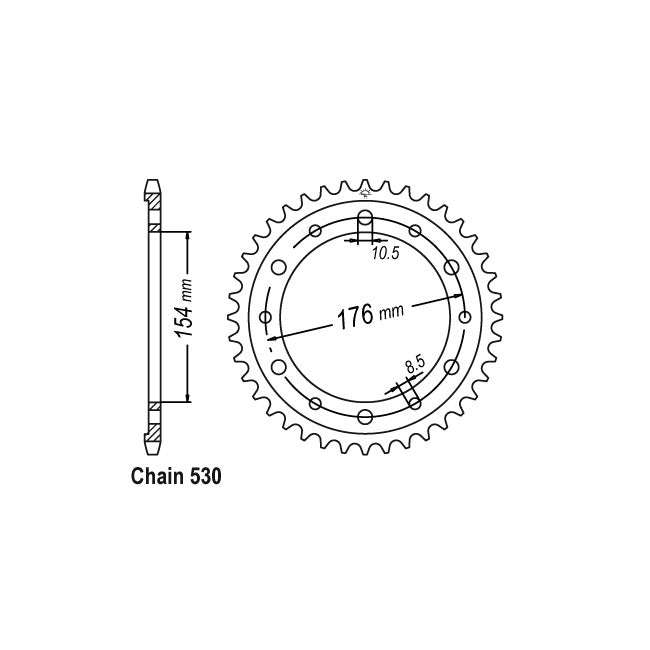 JT Sprockets Rear Sprocket Honda VFR750FL T/M FV 90-97 JT Rear Sprocket for Honda Customhoj