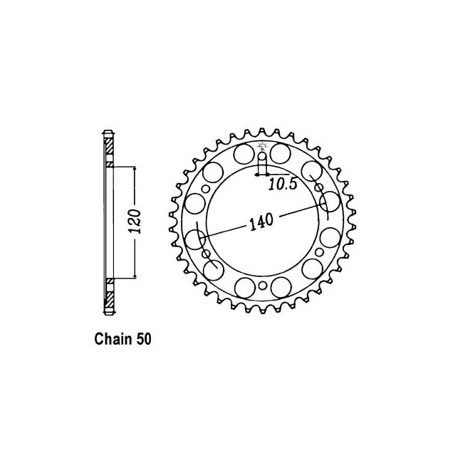 JT Sprockets Rear Sprocket Kawasaki ZX600D1/3 (ZZ-R600) 90-92 JT Rear Sprocket for Kawasaki Customhoj