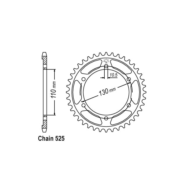 JT Sprockets Rear Sprocket Yamaha MT07 (ABS) 14-20 JT Rear Sprocket for Yamaha Customhoj