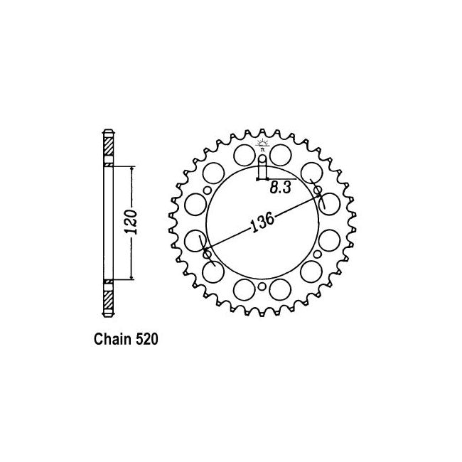 JT Sprockets Rear Sprocket Yamaha SRZ660 96-98 JT Rear Sprocket for Yamaha Customhoj