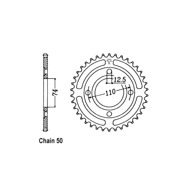 JT Sprockets Rear Sprocket Yamaha XS400SE 80-82 JT Rear Sprocket for Yamaha Customhoj