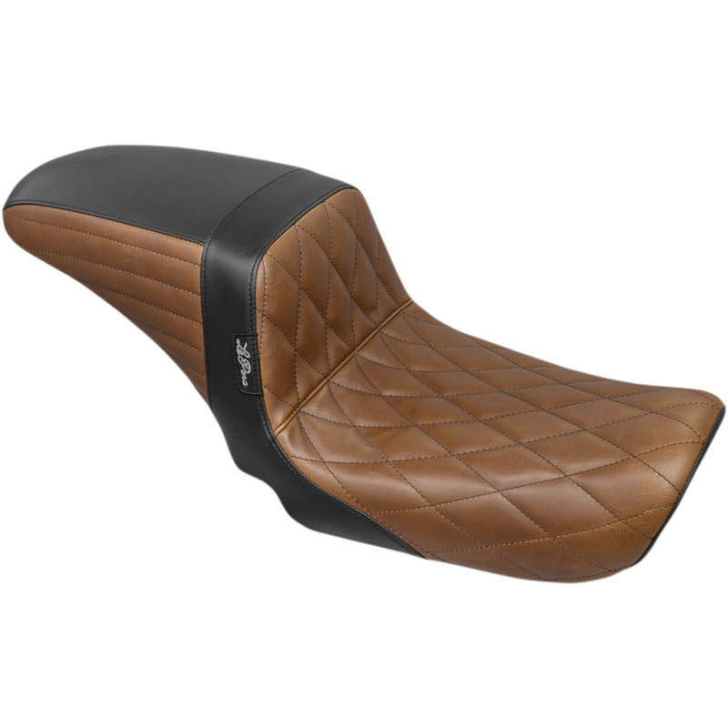 Le Pera KickFlip Seat for Harley 06-17 Dyna / Diamond Brown / Black  - Customhoj