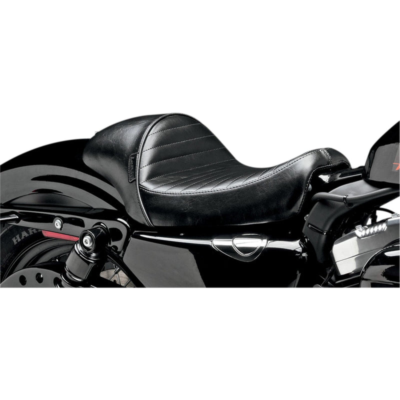Le Pera Stubs Cafe Solo Seat for Harley 04-22 XL Sportster (excl. 07-09 XL Sportster) / Pleated Black  - Customhoj