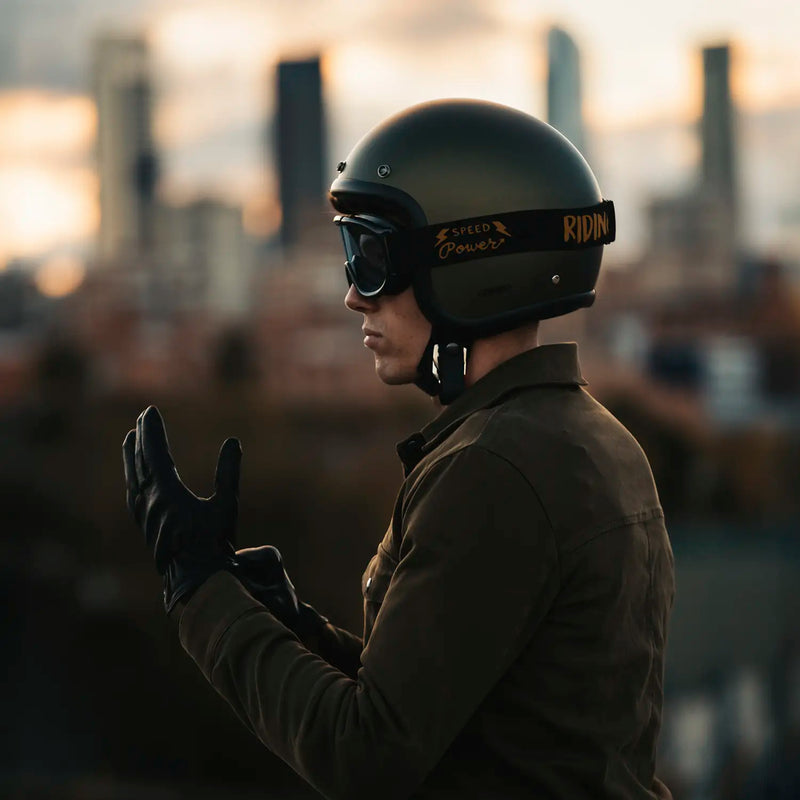 DMD Otwarty kask motocyklowy Retro Metallic
