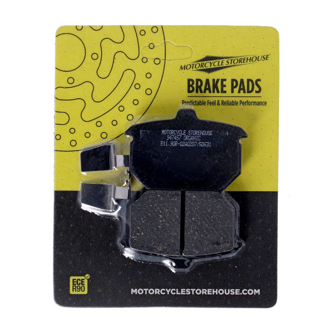 MCS Organic Brake Pads Rear for Harley 82-E87 XL Sportster (Replaces OEM: 44209-82A)