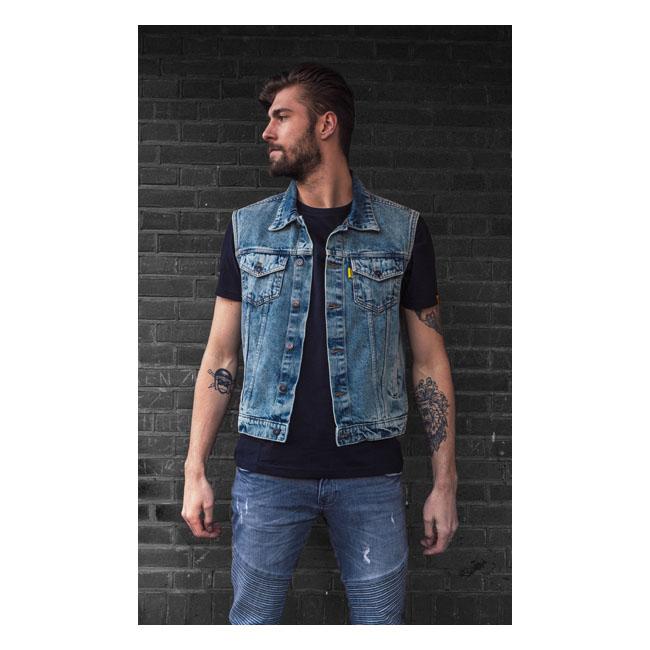 MCS Vest Stonewashed Blue / M MCS Denim Motorcycle Vest Customhoj