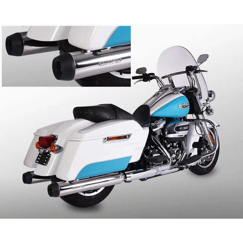Miller Arlington Euro 4 Slip-On Mufflers for Harley 17-20 Touring (107" engine) / Polished / Tapered Matte Black  - Customhoj