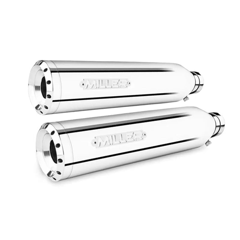 Miller Cleveland Euro 5 Slip-On Mufflers for Harley 21-24 Touring (107" engine) / Polished / Straight Polished  - Customhoj