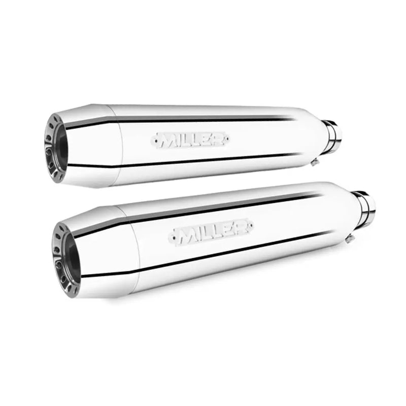 Miller Malibu Euro 3 Slip-On Mufflers for Honda 09-12 VT 1300 CX / Polished / Tapered Polished  - Customhoj