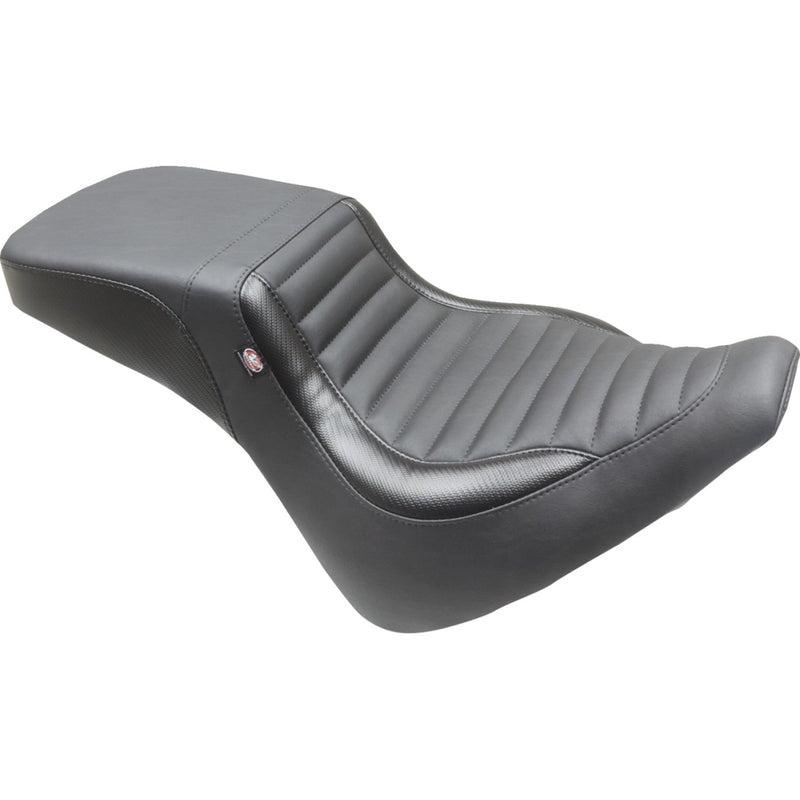 Mustang Squareback 2-Up Seat for Harley 18-21 Softail Breakout / Black / Tuck n Roll  - Customhoj