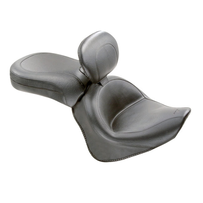 Mustang Wide Touring 2-Up Seat for Yamaha 98-10 Dragstar XVS 650 Classic / Plain / With backrest  - Customhoj