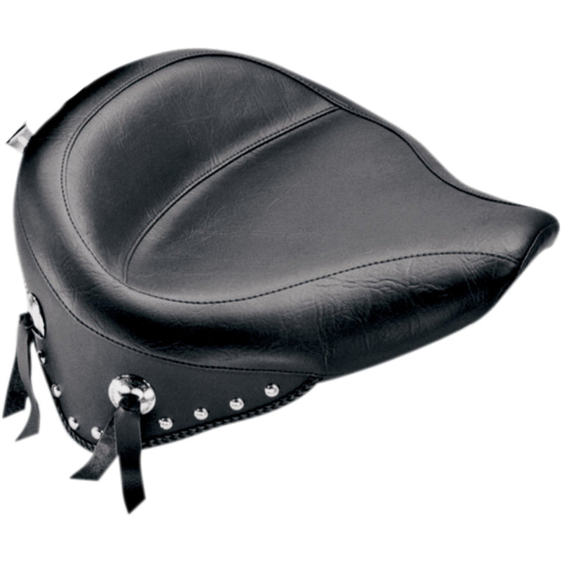 Mustang Wide Touring Solo Seat for Harley 84-99 Softail / Studded Conchos / Without backrest  - Customhoj