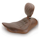 Mustang Wide Tripper Solo Seat for Harley 04-22 XL Sportster (excl. 07-09 XL Sportster) / Double Diamond / Distressed Brown / With backrest  - Customhoj