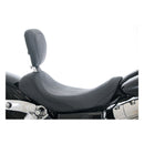 Mustang Wide Tripper Solo Seat for Harley 06-17 Dyna (excl. 14-17 Fat Bob) / Plain / Black / With backrest  - Customhoj
