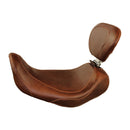 Mustang Wide Tripper Solo Seat for Harley 06-17 Dyna (excl. 14-17 Fat Bob) / Plain / Distressed Brown / With backrest  - Customhoj