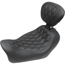 Mustang Wide Tripper Solo Seat for Harley 14-17 Dyna Fat Bob / Double Diamond / Black / With backrest  - Customhoj