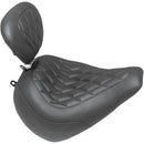 Mustang Wide Tripper Solo Seat for Harley 18-21 Softail Breakout / Double Diamond / Black / With backrest  - Customhoj