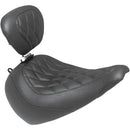 Mustang Wide Tripper Solo Seat for Harley 18-25 Softail Fat Boy / Double Diamond / Black / With backrest  - Customhoj