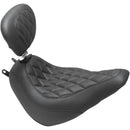 Mustang Wide Tripper Solo Seat for Harley 18-25 Softail Heritage / Deluxe / Double Diamond / Black / With backrest  - Customhoj