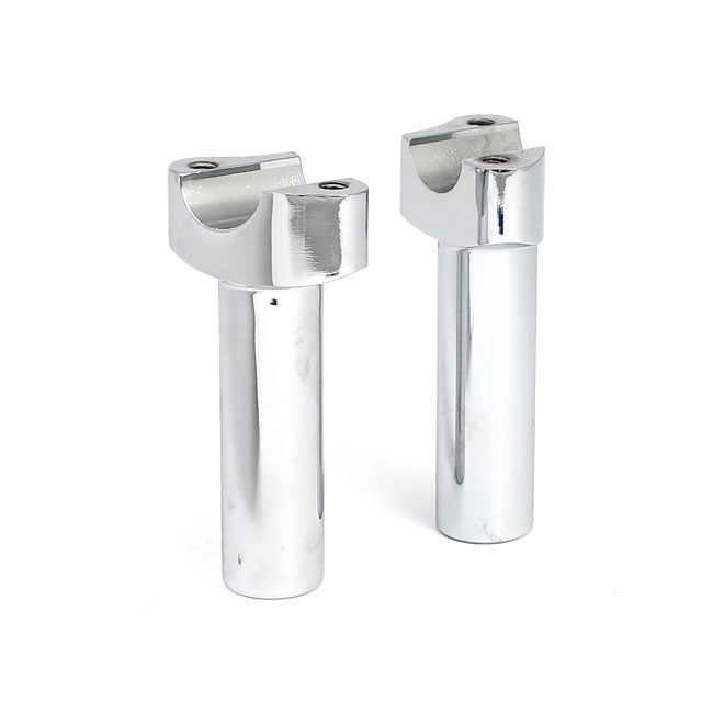 OEM Style Forged Aluminium Straight Handlebar Risers without Top Clamp Black / 4.5" (11.4cm)