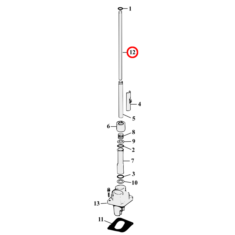 Pushrod Parts Diagram Exploded View for Harley Evolution Big Twin 12) 84-99 Big Twin. S&S pushrod set, adjustable. Replaces OEM: 17930-83, 17927-83, 17924-83 & 17921-83