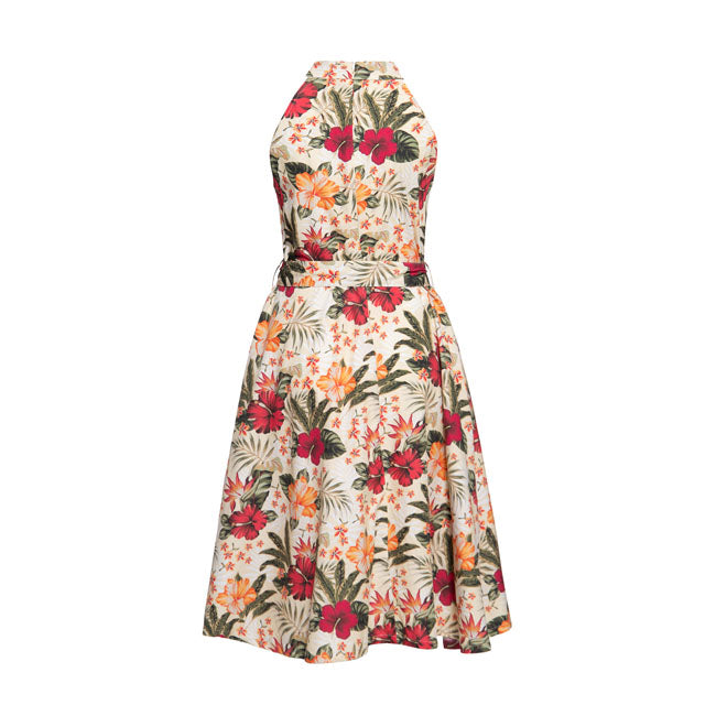 Queen Kerosin Aop Hawaiian Flowers Dress