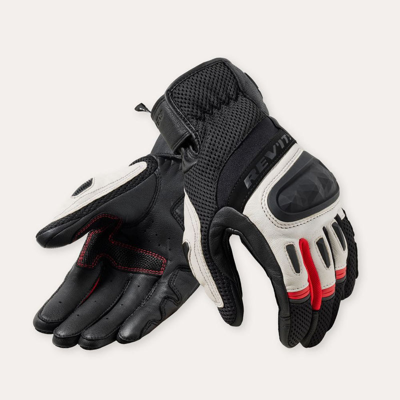 REV'IT! Dirt 4 Motorcycle Gloves Black/Red / S  - Customhoj