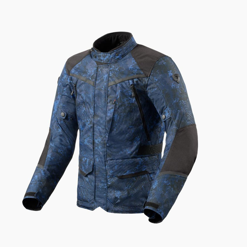 REV'IT! Voltiac 3 H2O Motorcycle Jacket Camo Blue / S