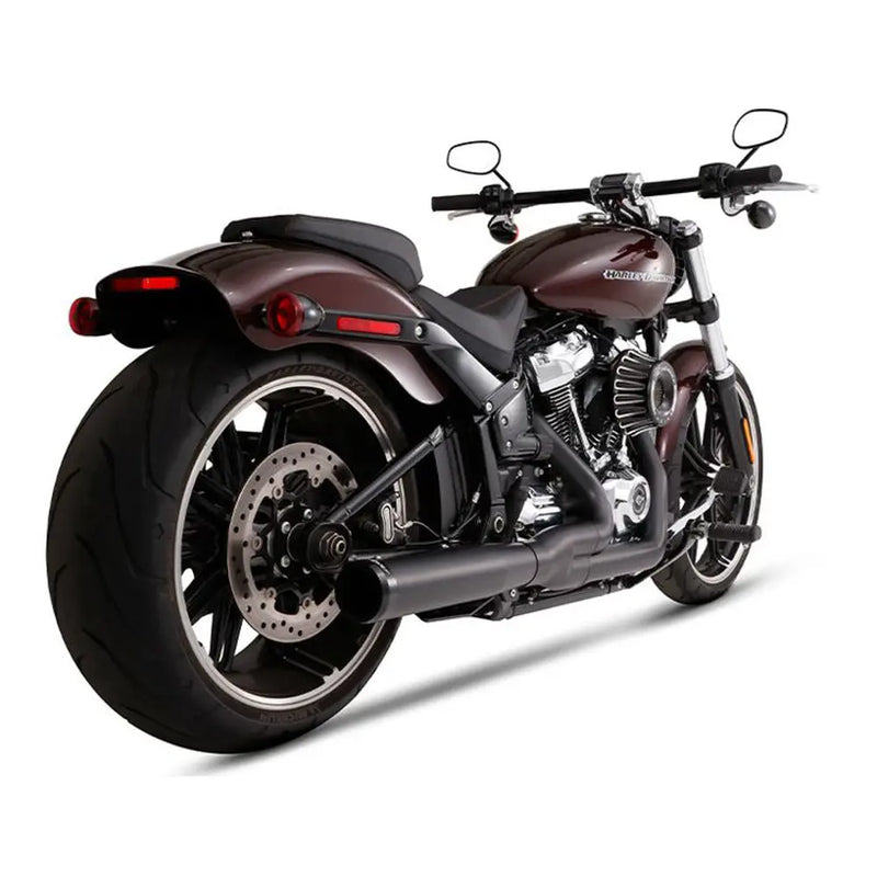 Rinehart 2-into-1 Black M8 Exhaust System for Harley 18-25 Softail Deluxe / Slim / Street Bob / Low Rider / Fat Bob  - Customhoj