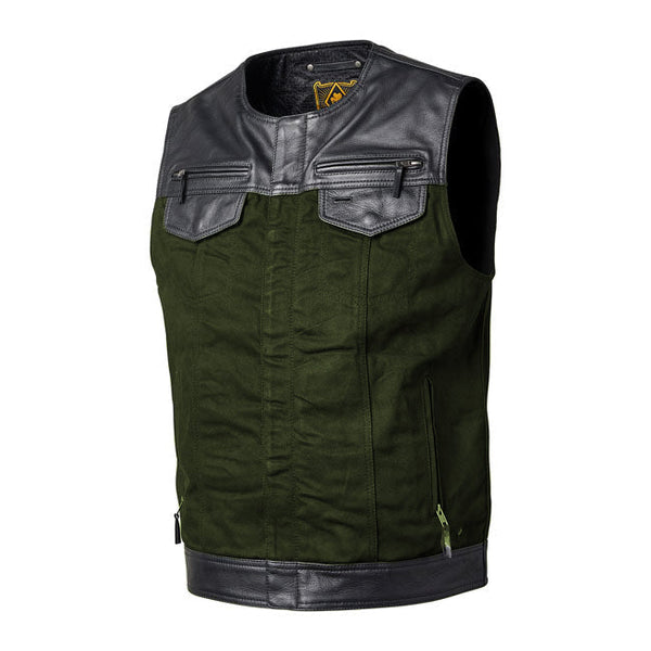 Roland Sands Temple 74 Motorcycle Vest Green / S