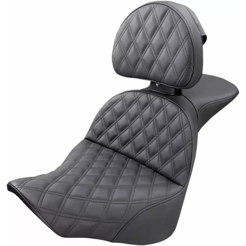 Saddlemen Explorer Touring Motorcycle Seat for Harley 18-24 Softail FLFB / FLFBS / Lattice Stitch / With Backrest