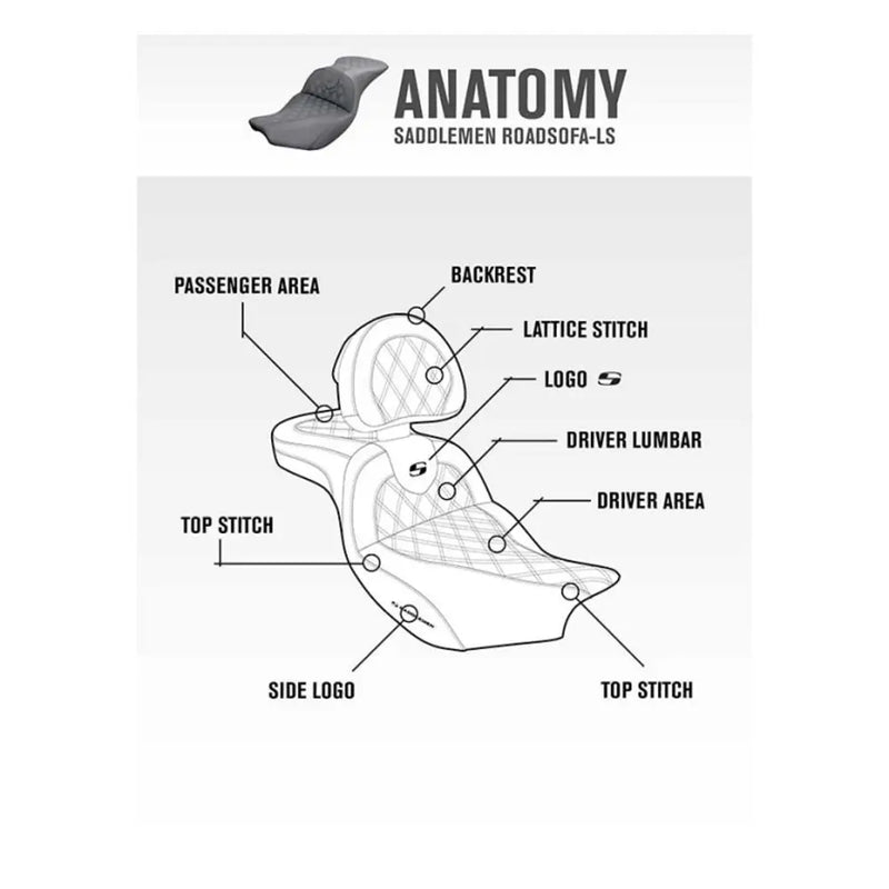 Saddlemen Roadsofa Lattice Stitch Seat for Honda  - Customhoj