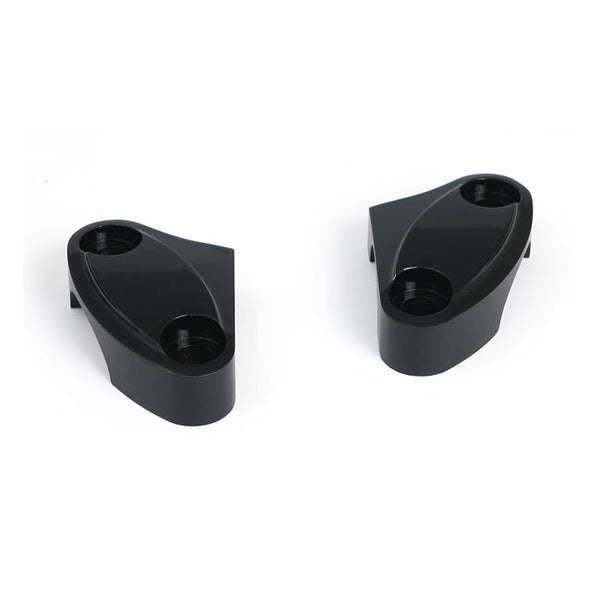 Scalloped Billet Riser Top Clamp Set for Harley Black