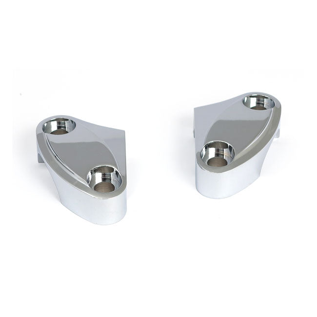 Scalloped Billet Riser Top Clamp Set for Harley Chrome