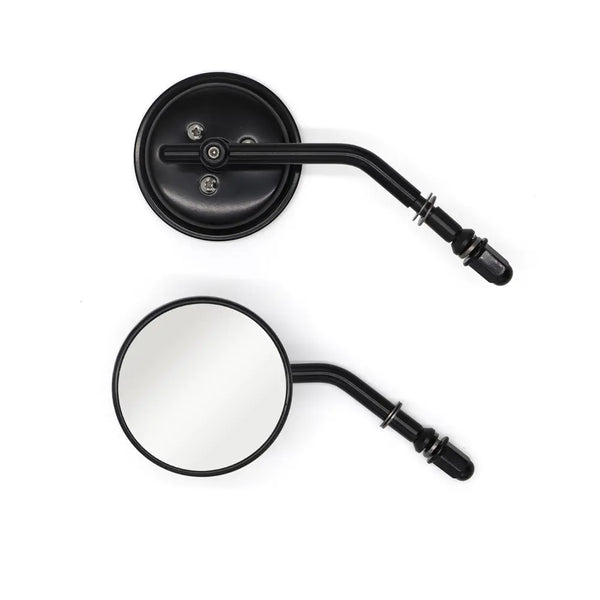 SMP Classic Vintage Motorcycle Mirror Set for Harley Black
