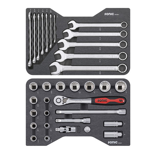 Sonic Socket Set Sonic Combination Socket/wrench Set 1/2'' US Sizes Customhoj