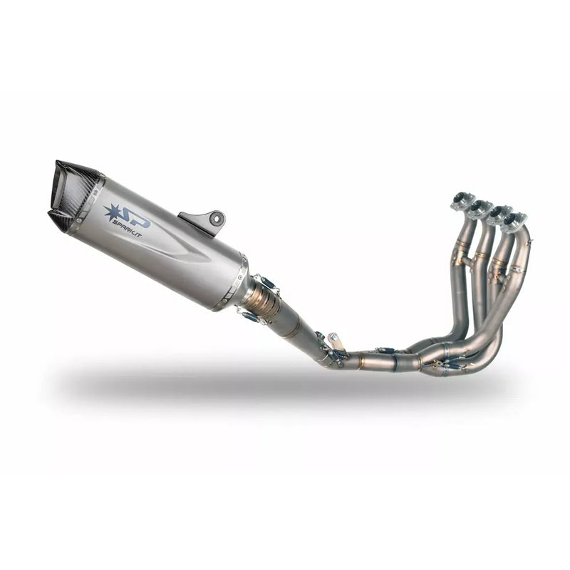 Spark Force Full Exhaust System for Kawasaki 09-24 ZX-6R / 636 (titanium collector with titanium Konix muffler) (GKA8829T)  - Customhoj