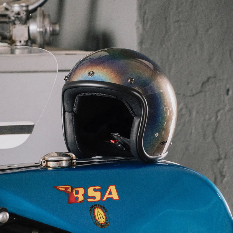 DMD Otwarty kask motocyklowy Retro Metallic