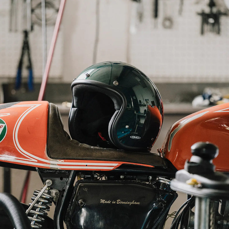 DMD Otwarty kask motocyklowy Retro Metallic