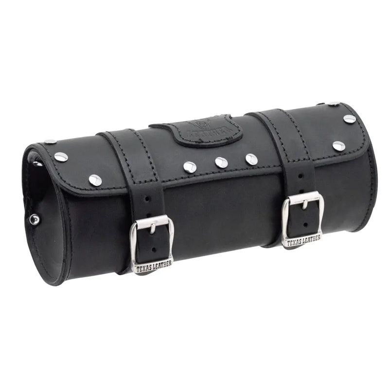 Texas Leather Motorcycle Tool Bag 3L / Black / Chrome  - Customhoj