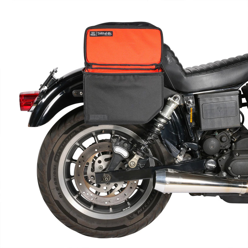 Thrashin Supply Escape Base 18L Throw-Over Motorcycle Saddlebag Set  - Customhoj