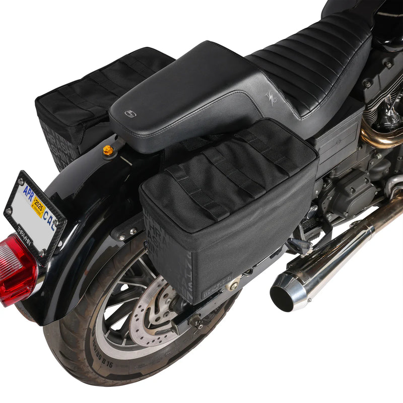 Thrashin Supply Escape Base 18L Throw-Over Motorcycle Saddlebag Set  - Customhoj