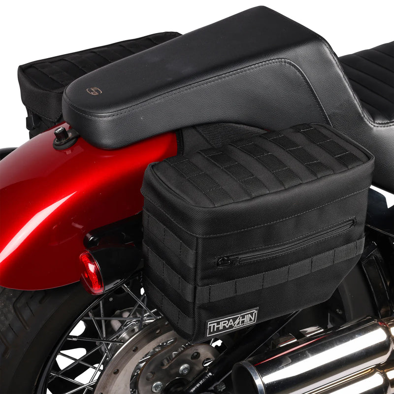 Thrashin Supply Essential 10L Throw-Over Motorcycle Saddlebag Set  - Customhoj