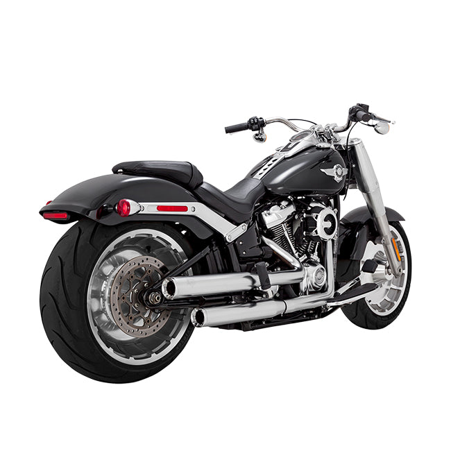 Vance & Hines Eliminator 300 Slip-On Mufflers for Harley 18-24 Softail Fat Boy FLFB / FLFBS (read note) / Satin Chrome